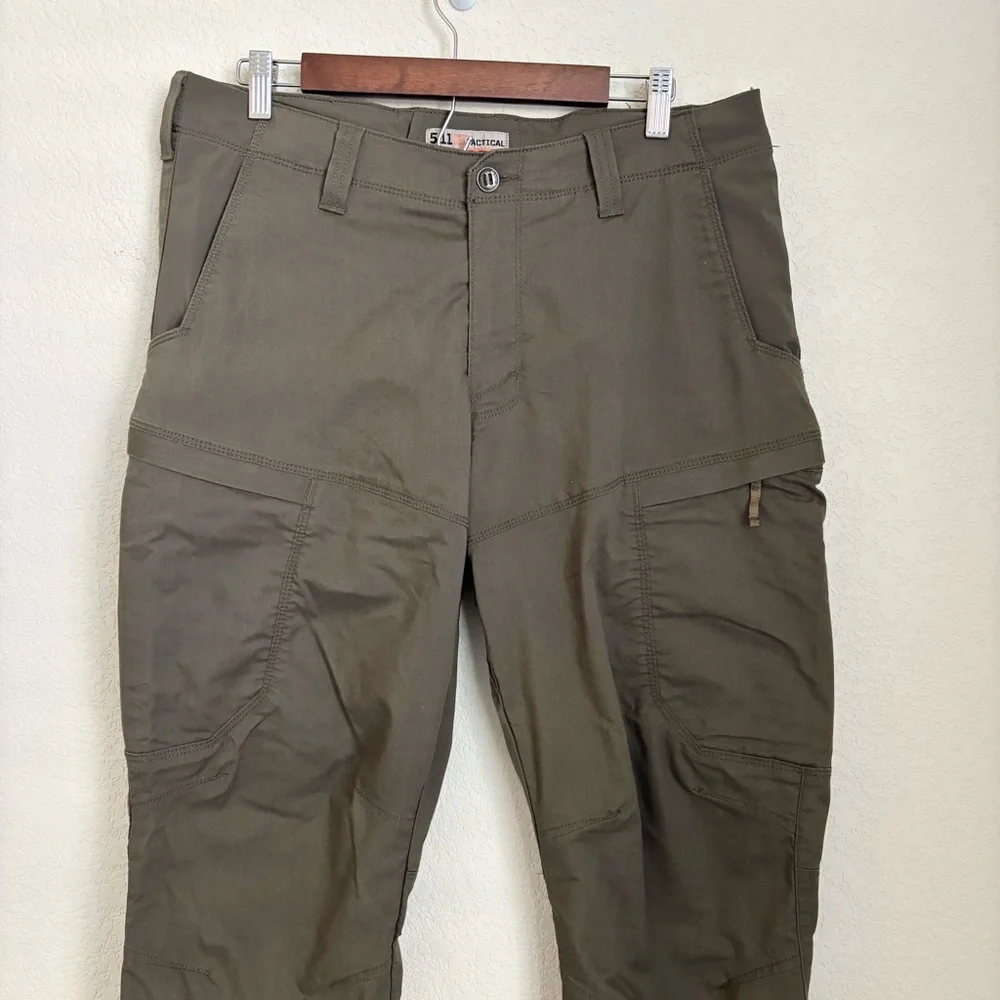 5.11 Tactical Green Cargo Pants Mens Size 36 Polyester Cotton Stretch Outdoor - Picture 2 of 14